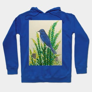 Nevada state bird and flower, the mountain bluebird and sagebrush Hoodie